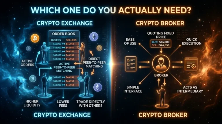 Crypto exchange vs crypto broker — the key differences explained