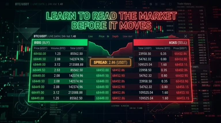 How to read a crypto order book — bids, asks and spread explained